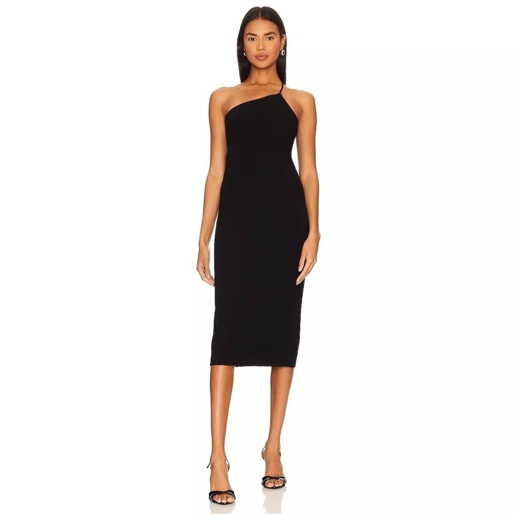 Rag & Bone Irina Ponte One Shoulder Stretch Midi Dress Black Size XS